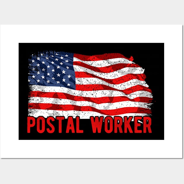 Postal worker American Flag 4th of July Wall Art by FabulousDesigns